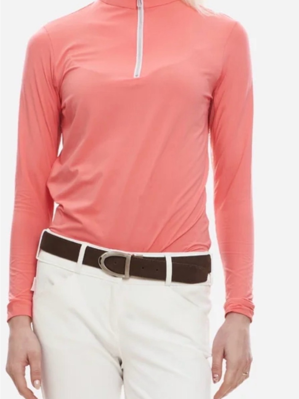 NWT The Tailored Sportsman Equestrian IceFil Sun Shirt Sherbert L UV 50+ $74